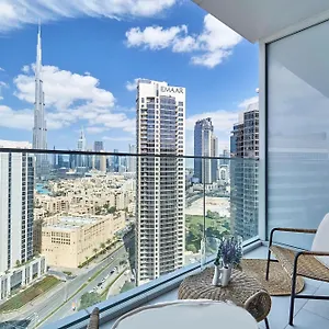 Luxury Studios With Burj Khalifa View - Marquise Square Tower دبي